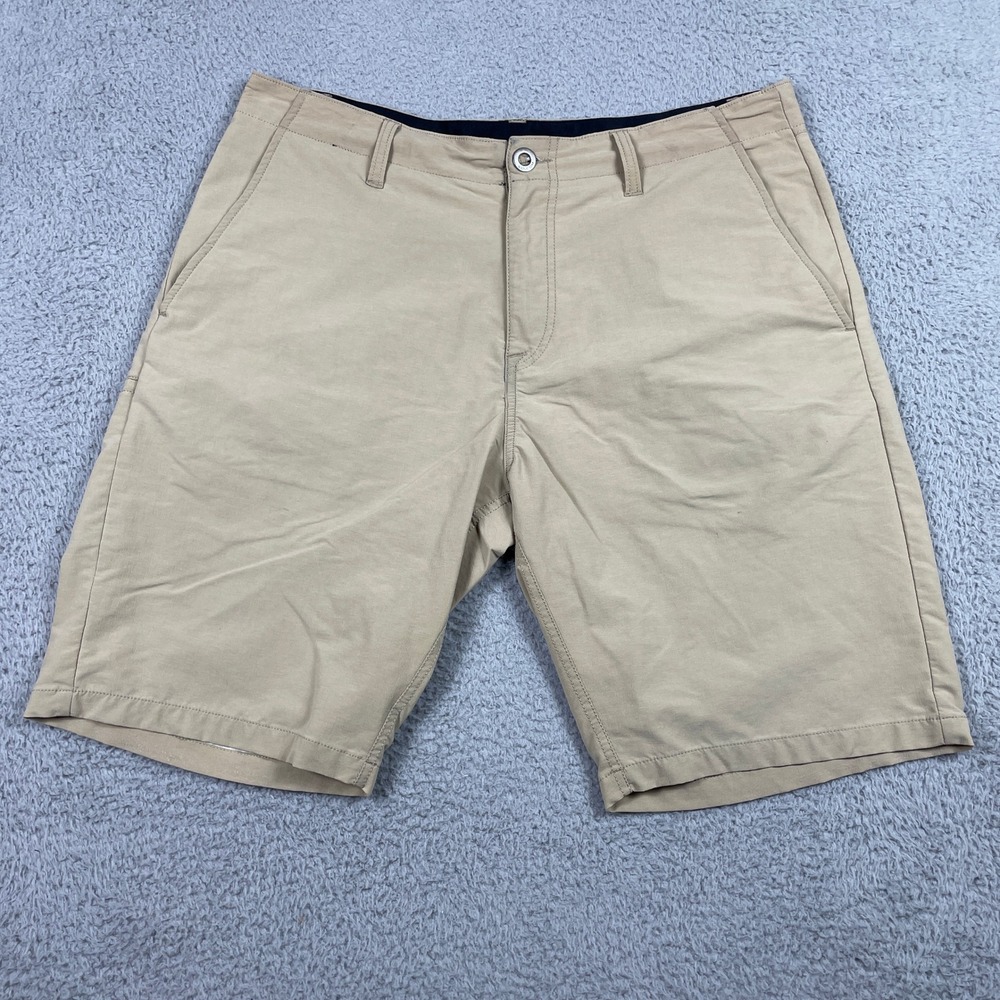 Volcom Surf & Turf Hybrid Shorts Mens 36 Tan Khaki 2 Way Stretch Chino Walk